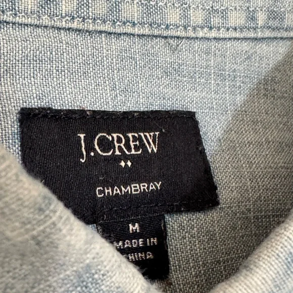 J.Crew Men’s Chambray Button-Down Shirt - Light Blue - Size M - Picture 5 of 8